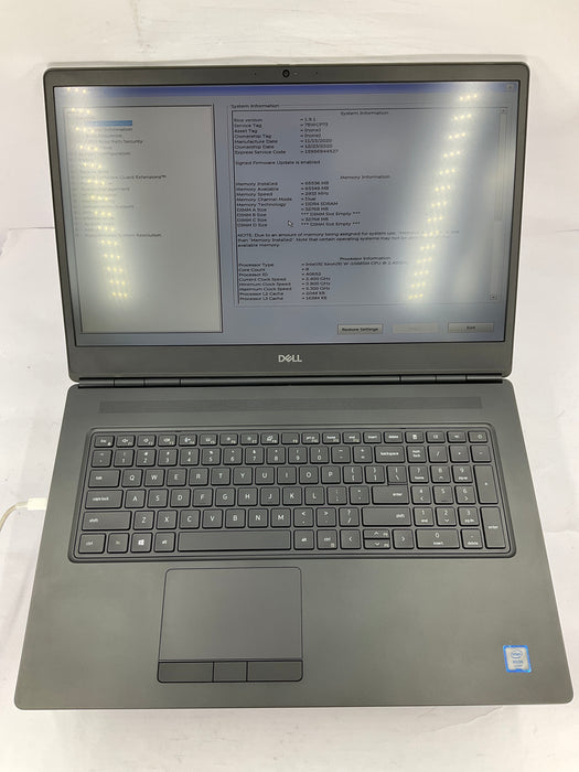 Dell Precision 7750 18" Xeon W-10885M 2TB 64GB Win 11 Pro RTX 4000