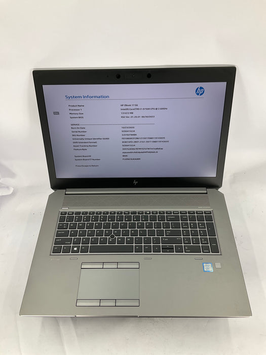 HP ZBook 17 G6 17" Core i7-9750H 1.5TB 64GB B Win 11 Pro RTX 3000