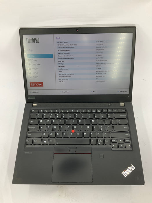 Lenovo ThinkPad T14 14" Core i7-10510U 500GB 16GB B Win 11 Pro