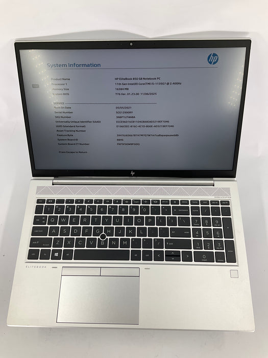 HP EliteBook 850 G8 15.6" Core i5-1135G7 512GB 16GB B Win 11 Pro