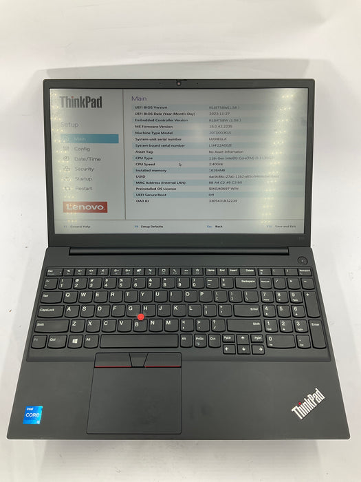 Lenovo ThinkPad E15 Gen 2 15.6" Core i5-1135G7 256GB 16GB B Win 11 Pro *READ*