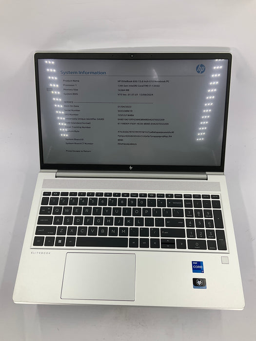 HP EliteBook 650 G10 15.6" Core i7-1355U 512GB 16GB B Win 11 Pro