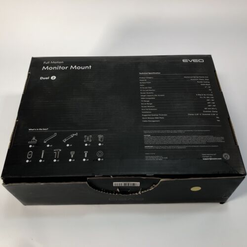 EVEO Full Motion Monitor Mount - Dual 2 - 10"-35" 2 Monitor Mount Desk Stand