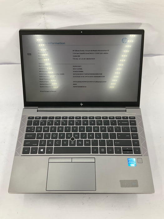 HP ZBook FireFly G8 14" Core i5-1135G7 256GB 16GB B Win 11 Pro
