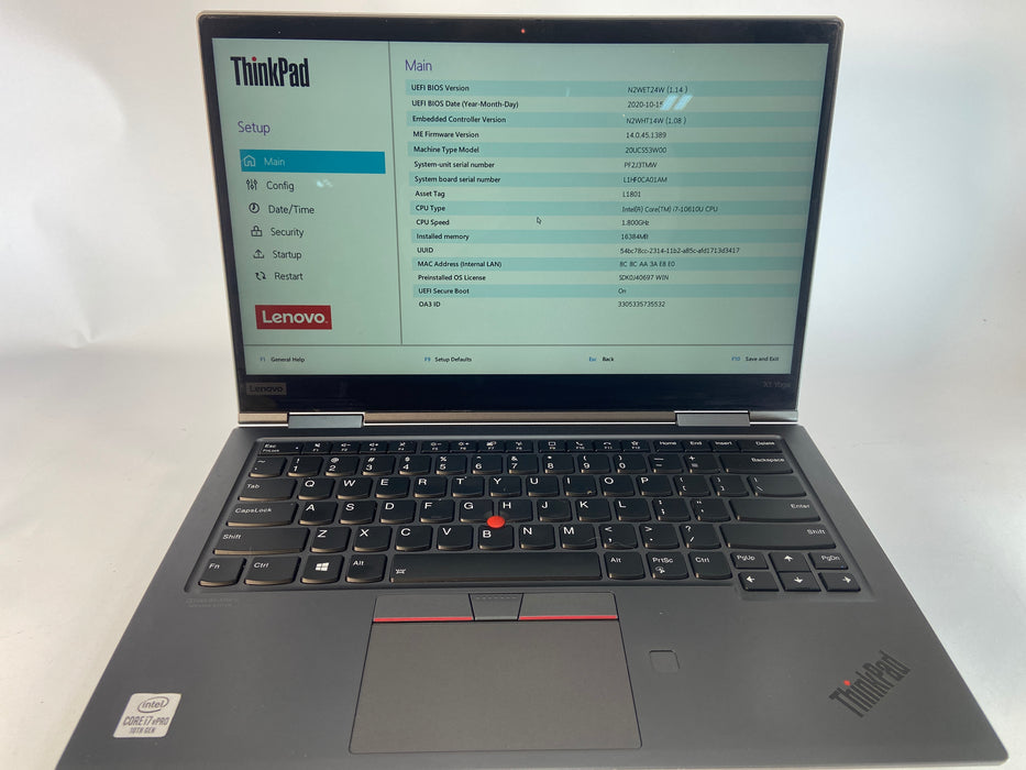 Lenovo ThinkPad X1 Yoga 5th Gen (2-in-1) 14" Touch Intel Core i7-10610U 256GB SSD 16GB RAM Win 11 Pro