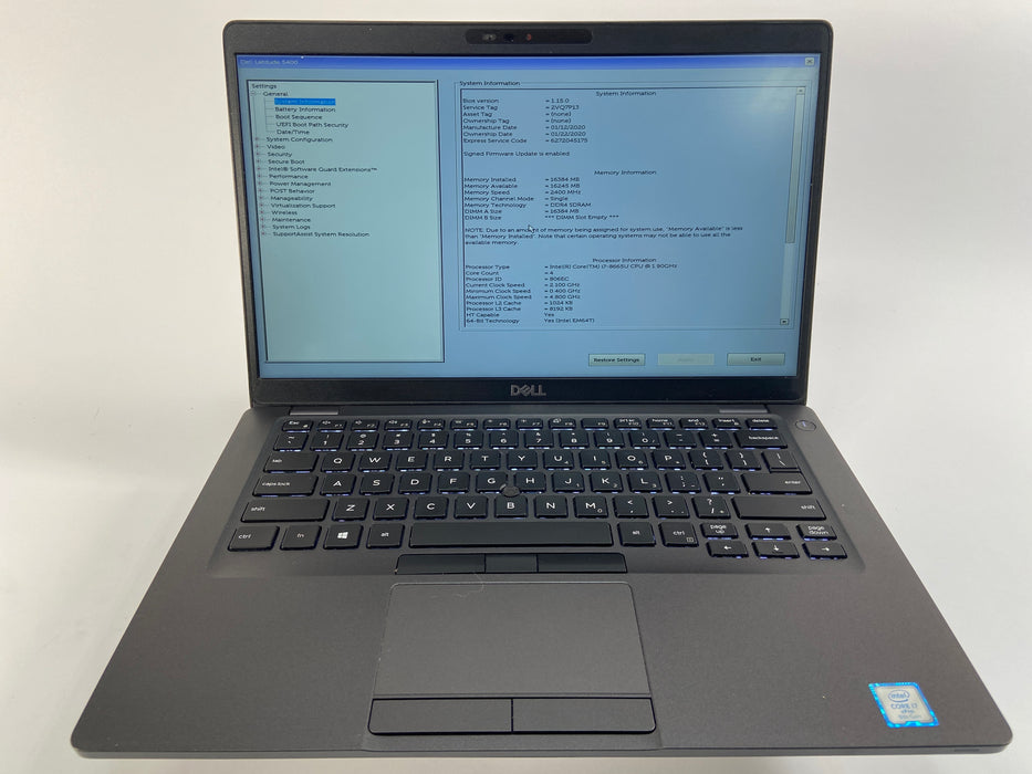 Dell Latitude 5400 14" Intel Core i7-8665U 512GB SSD 16GB RAM Win 11 Pro