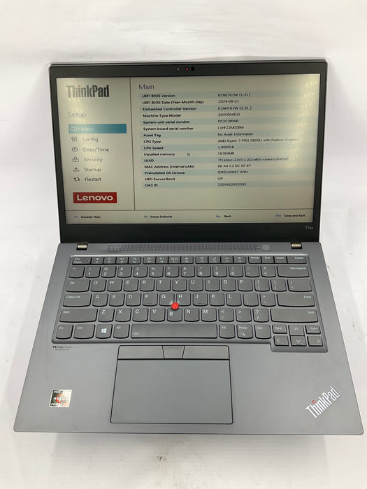 Lenovo ThinkPad T14s Gen 2 14" Touch AMD Ryzen 7 Pro 5850U 512GB 16GB Win 11 Pro