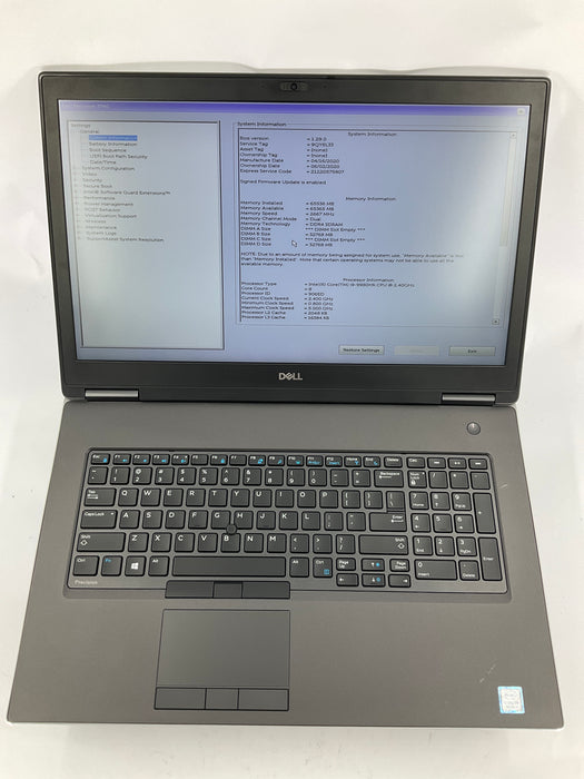Dell Precision 7740 17.3" Core i9-9980HK 512GB 64GB Win 11 Pro RTX 3000