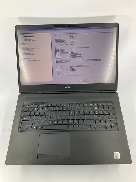 Dell Precision 7750 17.3" Core i9-10885H 512GB 32GB Win 11 Pro RTX 4000