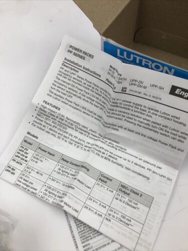 Lutron PP-DV Dual Voltage Power Pack - NEW