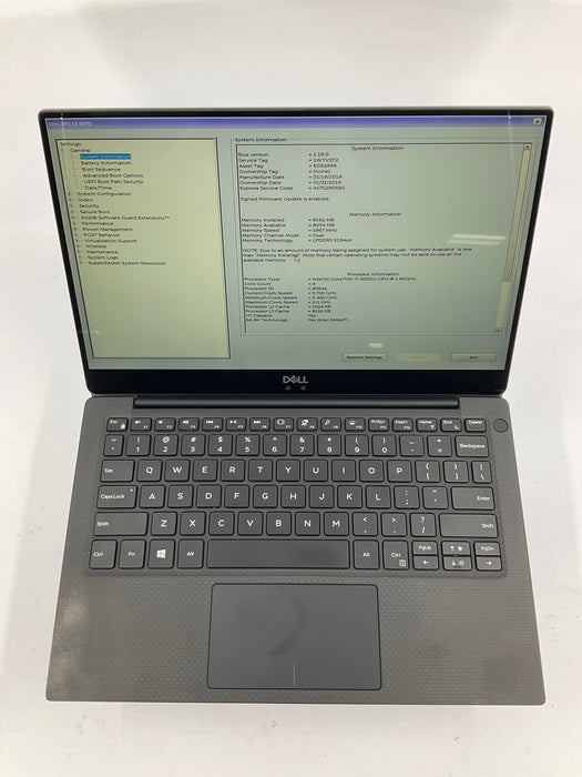 Dell XPS 13 9370 13" Core i7-8550U 256GB 8GB W11P *NEW BATTERY*