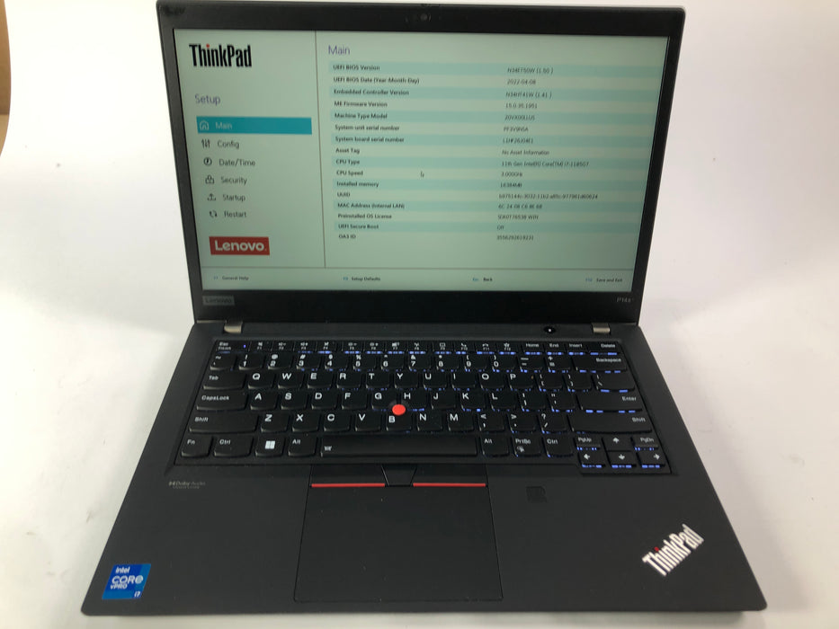 Lenovo ThinkPad P14s Gen 2 (Type 20VX) 14" Intel Core i7-1185G7 256GB SSD 16GB RAM B Win 11 Pro