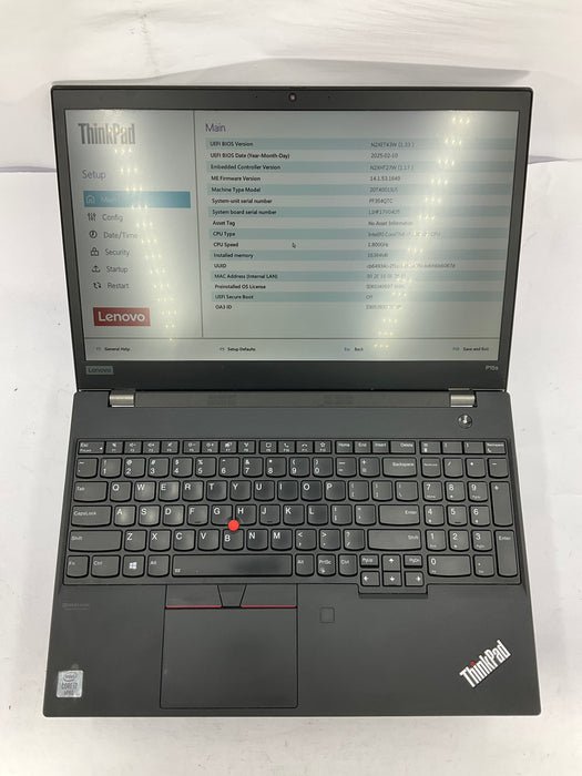 Lenovo ThinkPad P15s Gen 1 15.6" Core i7-10610U 256GB 16GB B Win 11 Pro P520