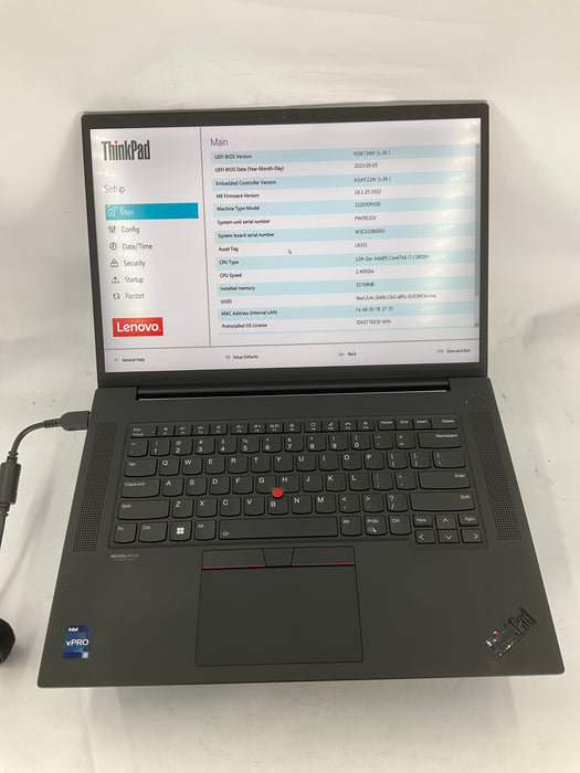 Lenovo ThinkPad P1 Gen 5 16" Core i7-12800H 512GB 32GB A W11P RTX 3070 Ti