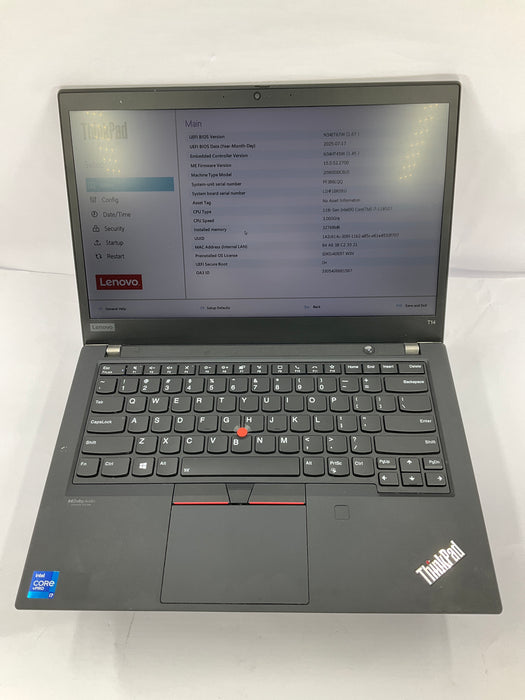 Lenovo ThinkPad T14 Gen 2 14" Core i7-1185G7 512GB 32GB B Win 11 Pro