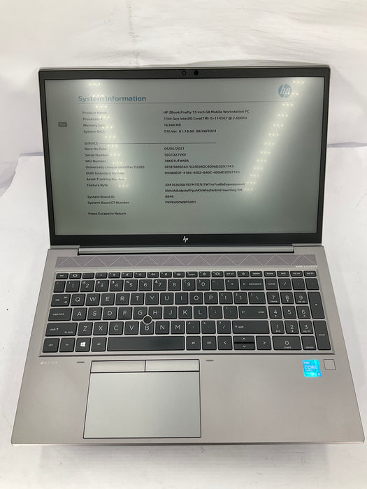 HP Zbook Firefly G8 15.6" Core i5-1145G7 256GB 16GB B Win 11 Pro T500