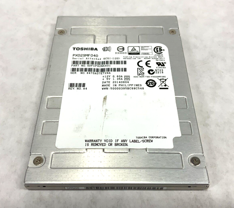Toshiba PX02SMF040 400GB 2.5" SAS SSD Solid State Drive