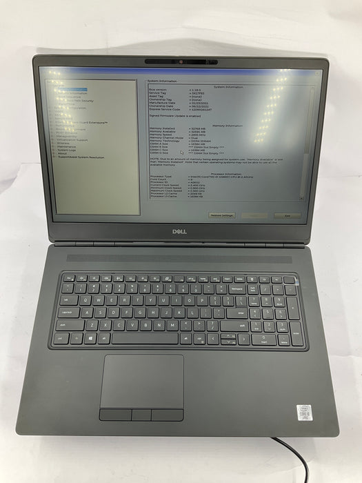Dell Precision 7750 18" Core i9-10885H 512GB 32GB Win 11 Pro RTX 3000