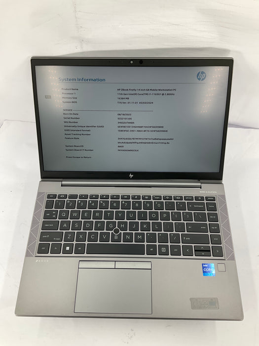 HP Zbook Firefly 14 G8 14" Touch Core i7-1165G7 512GB 16GB B Win 11 Pro T500