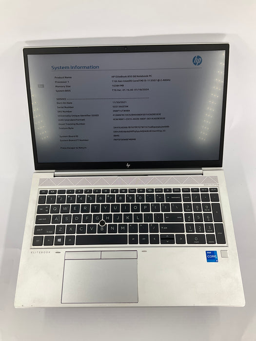 HP EliteBook 850 G8 15.6" Core i5-1135G7 256GB 16GB B Win 11 Pro