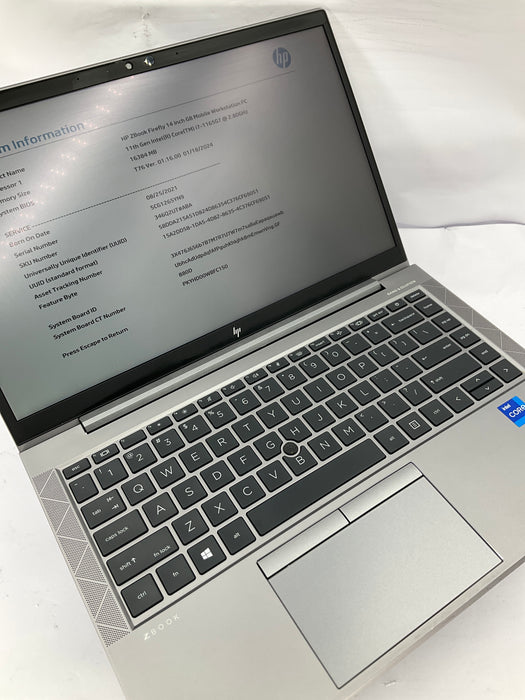 HP Zbook Firefly G8 14" Touch Core i7-1165G7 240GB 16GB B Win 11 Pro T500