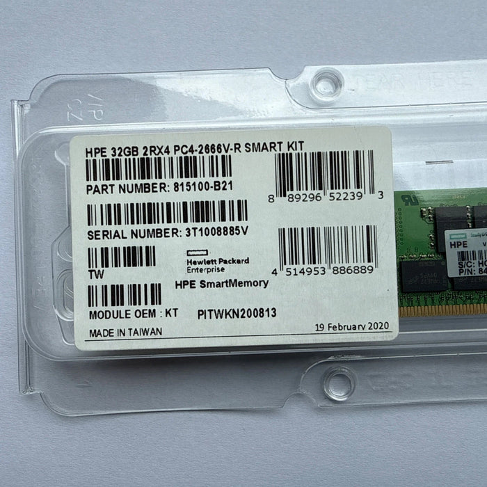 NEW SEALED HPE 32GB Server Memory Kit RAM 2Rx4 PC4-2666V-R DDR4 815100-B21