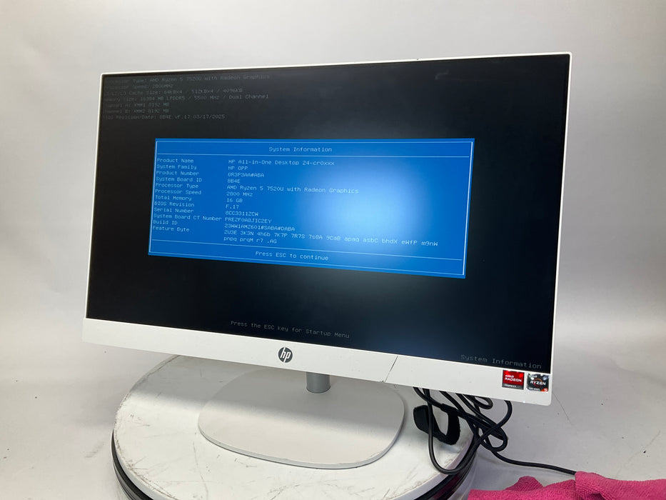 HP AIO Desktop 24-cr0xxx 24" Touch AMD Ryzen 5 7520U 1TB 16GB B Win 11 Pro