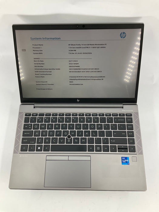 HP Zbook Firefly G8 14" Core i7-1185G7 512GB 16GB B Win 11 Pro