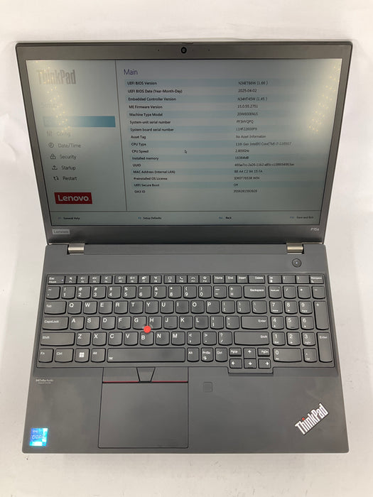 Lenovo ThinkPad P15s Gen 2 15.6" Core i7-1165G7 512GB 16GB W11P T500 *READ*