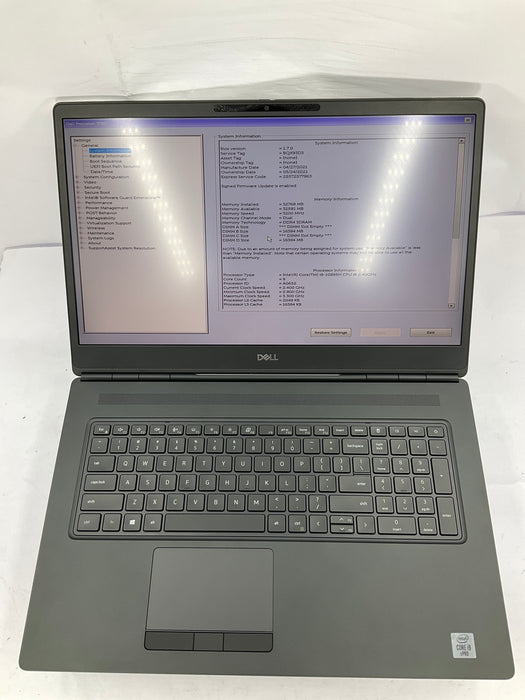 Dell Precision 7750 18" Core i9-10885H 1TB 32GB Win 11 Pro RTX 4000