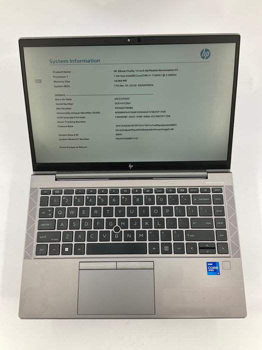 HP ZBook Firefly G8 14" Core i7-1185G7 512GB 16GB B Win 11 Pro
