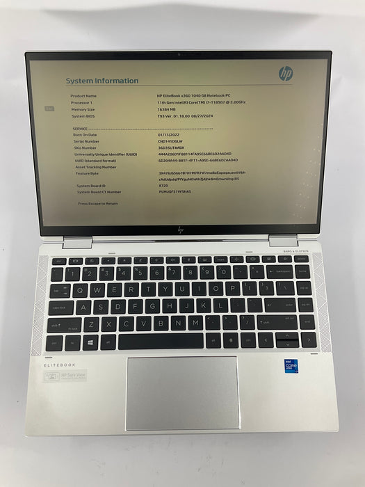 HP EliteBook x360 1040 G8 14" 2in1 Touch Core i7-1185G7 512GB 16GB B Win 11 Pro
