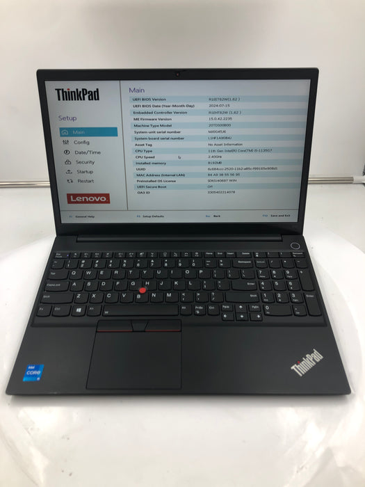 Lenovo ThinkPad E15 Gen 2 15.6" Core i5-1135G7 256GB 8GB B Win 11 Pro