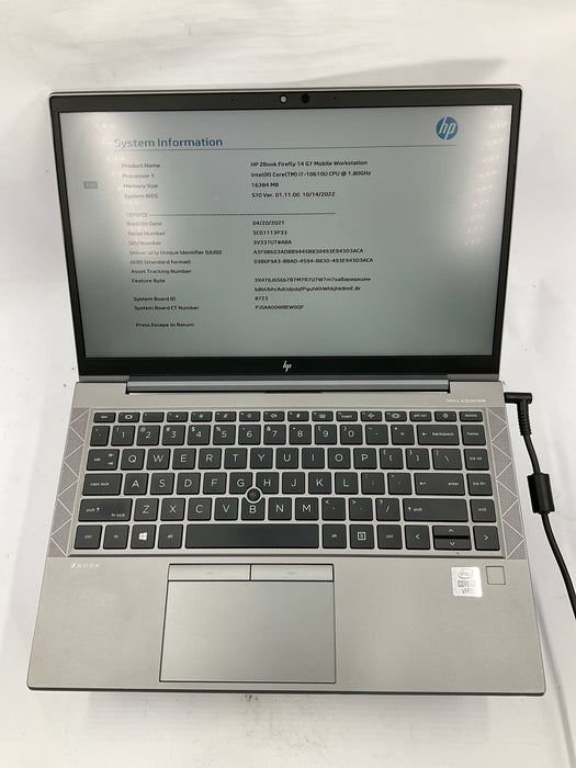 HP ZBook Firefly 14 G7 Workstation 14" Core i7-10610U 512GB 16GB B Win 11 Pro