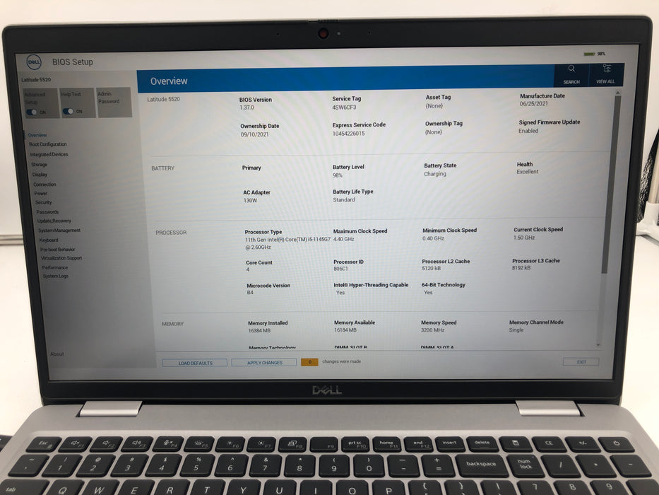Dell Latitude 5520 15.6" Intel Core i5-1145G7 512GB SSD 16GB RAM Win 11 Pro