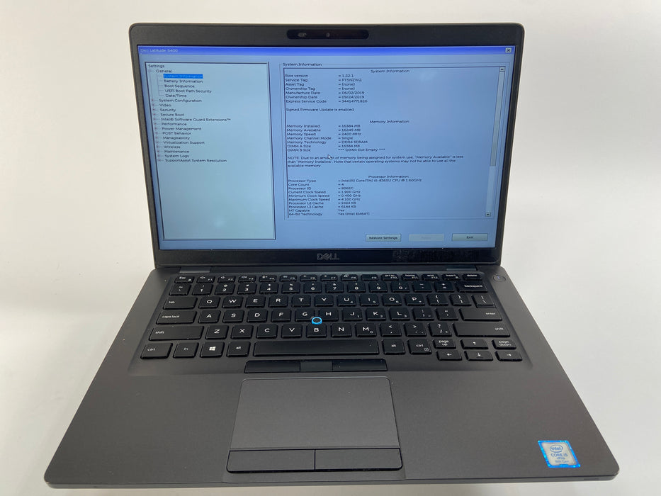 Dell Latitude 5400 14" Intel Core i5-8365U 512GB SSD 16GB RAM Win 11 Pro