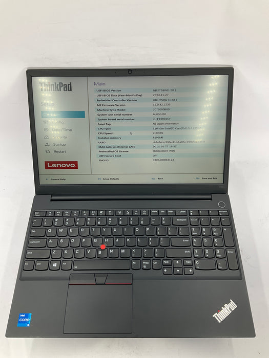 Lenovo ThinkPad E15 Gen 2 15.6" Core i5-1135G7 256GB 8GB B Win 11 Pro