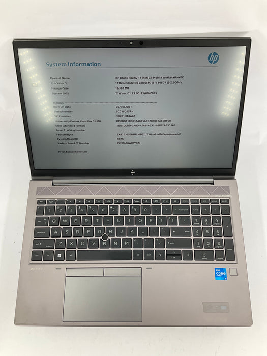 HP ZBook FireFly G8 15.6" Core i5-1135G7 512GB 16GB B Win 11 Pro