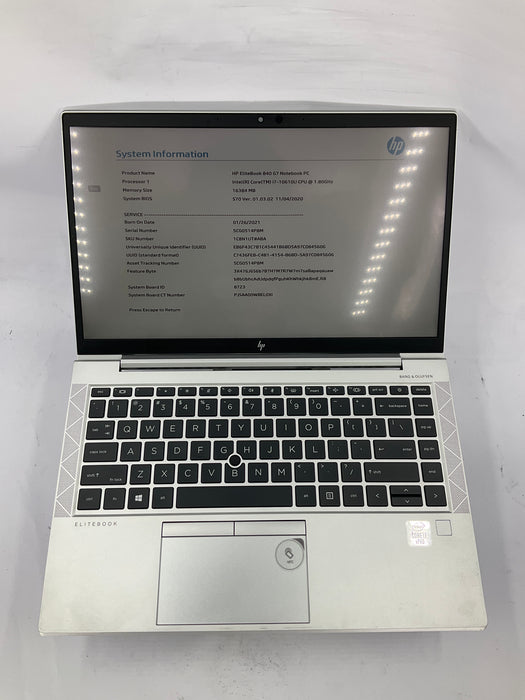 HP EliteBook 840 14" Touch Core i7-10610U 500GB 16GB A Win 11 Pro