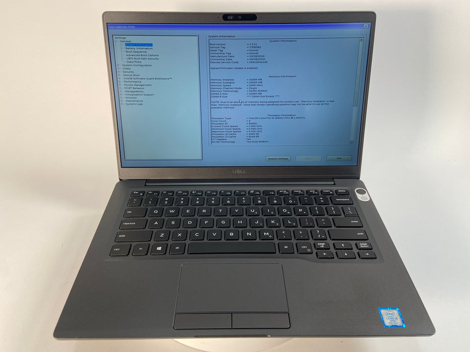 Dell Latitude 7400 14" Intel Core i5-8365U 256GB SSD 16GB RAM Win 11 Pro