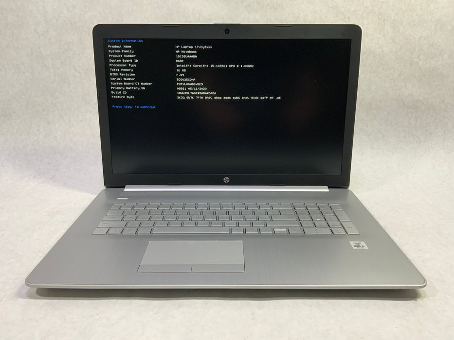 HP Laptop 17.3" Intel Core i5-1035G1 512GB SSD 16GB RAM Win 10 Pro