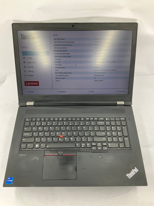 Lenovo ThinkPad P17 Gen 2 17.3" Core i7-11800H 512GB 16GB B Win 11 Pro