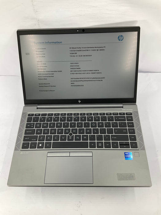 HP Zbook Firefly G8 14" Touch Core i7-1165G7 256GB 16GB B Win 11 Pro T500