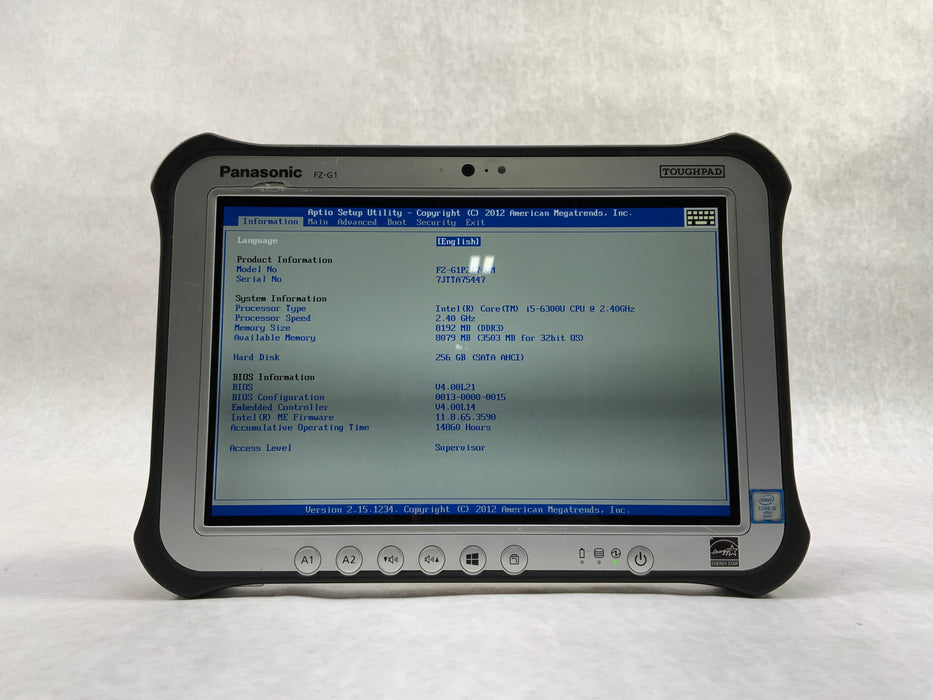 Panasonic ToughPad FZ-G1 Tablet 10.1" Intel Core i5-6300U 256GB SSD 8GB RAM B Win 10 Pro