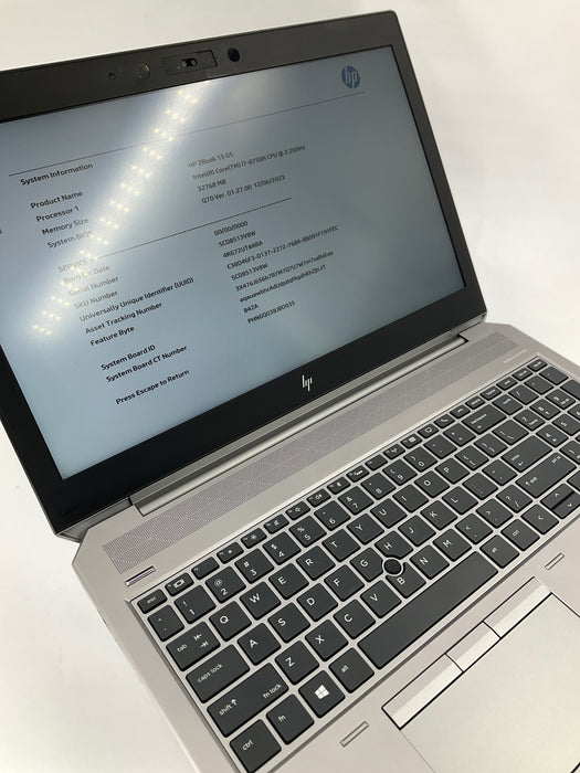 HP ZBook 15 G5 15.6" Core i7-8750H 250GB 32GB Win 11 Pro P2000 *READ*