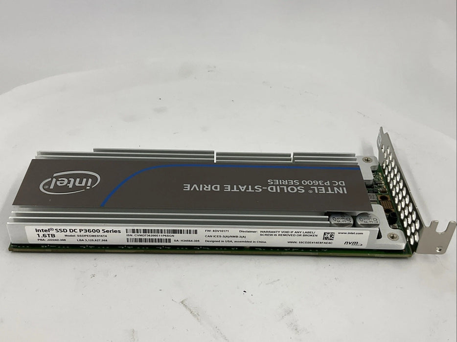 Intel DC P3600 1.6TB PCIe NVMe 3.0 x4 AIC SSD SSDPEDME016T4