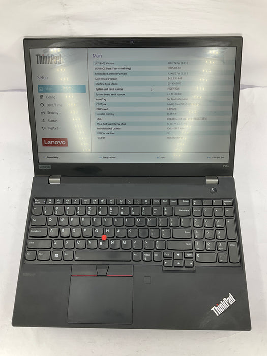 Lenovo ThinkPad P15s Gen 1 15.6" Core i7-10510U 256GB 16GB B Win 11 Pro P520