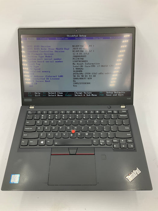Lenovo ThinkPad X390 14" Touch Core i7-8665 512GB 16GB B WIn 11 Pro
