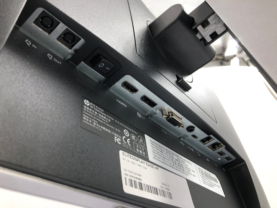 HP EliteDisplay E243d 23.8 inch Widescreen Full HD IPS LCD Monitor