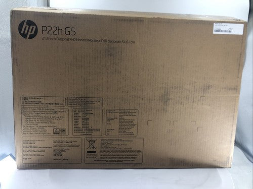 HP P22H G5 21.5" Monitor 1920x1080 75Hz 5ms IPS 64W30AA - New Open Box